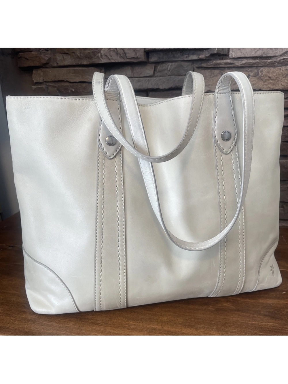 Cream Leather Tote Bag - Elegant Everyday Carry